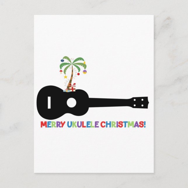 Cartão Postal De Festividades Feliz Natal Ukulele (Frente)