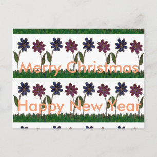 Cartão Postal De Festividades Feliz Natal & um Ano Novo Maravilhoso Flora