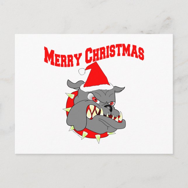 Cartão Postal De Festividades Feliz Natal USMC Cachorro Diabo (Frente)