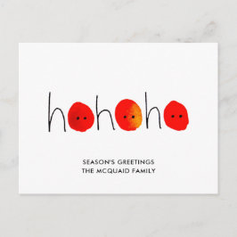 Cartão Postal De Festividades Feliz Natal Vermelho e Preto, pintado à mão
