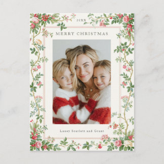 Cartão Postal De Festividades Feliz Natal Videiras Vintage Quadro Verde