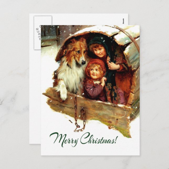 Cartão Postal De Festividades Feliz Natal. Vintage Art (Frente/Verso)