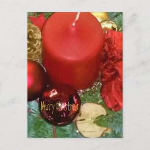 Cartão Postal De Festividades Feliz Natal Wreath