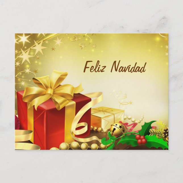 Cartão Postal De Festividades Feliz Navidad (Frente)
