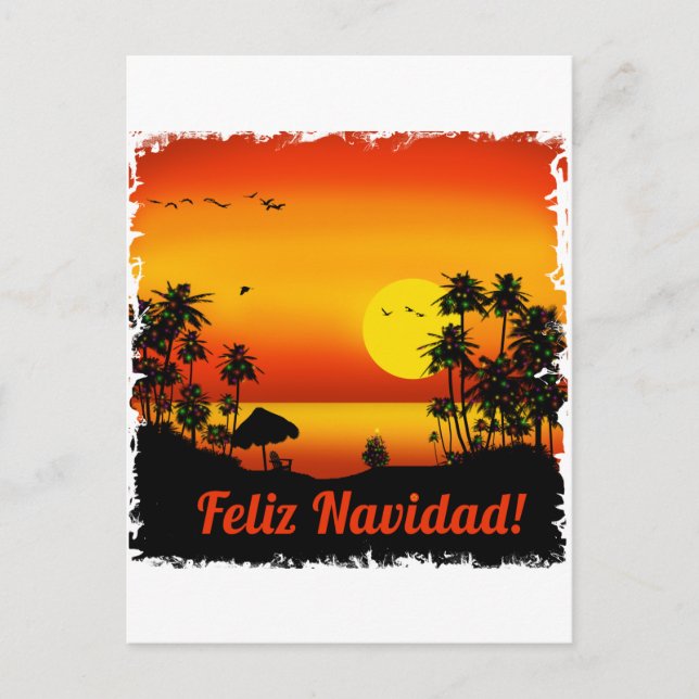 Cartão Postal De Festividades Feliz Navidad (Frente)