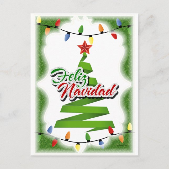 Cartão Postal De Festividades Feliz Navidad (Frente)