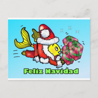 Cartão Postal De Festividades Feliz Navidad, Feliz Natal em cu engraçado espanho