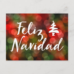 Cartão Postal De Festividades Feliz Navidad (luzes bokeh)