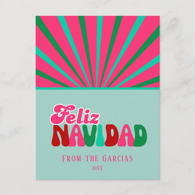 Cartão Postal De Festividades Feliz Navidad - Personalizado não fotográfico (Frente)