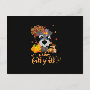 Cartão Postal De Festividades feliz outono para todos schnauzer cão dia de ação