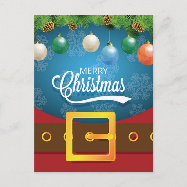 Cartão Postal De Festividades Feliz Papai noel de Natal (Frente)