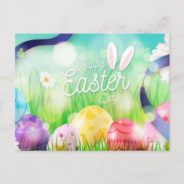 Cartão Postal De Festividades Feliz Páscoa  (Frente)