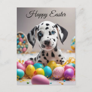 Cartão Postal De Festividades Feliz Páscoa cachorrinho