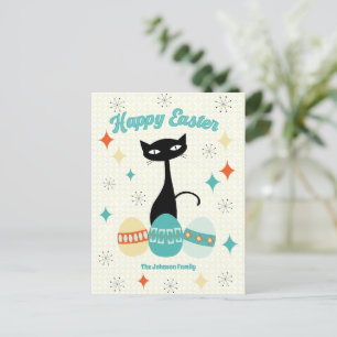 Cartão Postal De Festividades Feliz Páscoa, Era Atômica, Gato Moderno de Meados