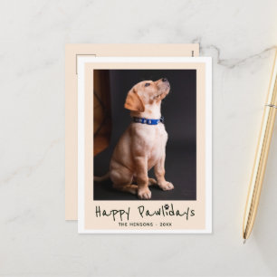 Cartão Postal De Festividades Feliz Pawlidays Foto de Animal de Estimação Divert