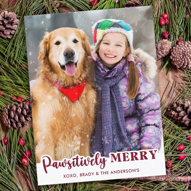 Cartão Postal De Festividades Feliz Pawsitivamente Personalizada Pet Photo Dog L (Criador carregado)