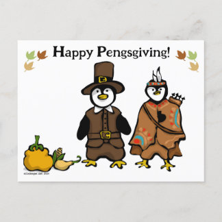 Cartão Postal De Festividades Feliz Pengsgiving