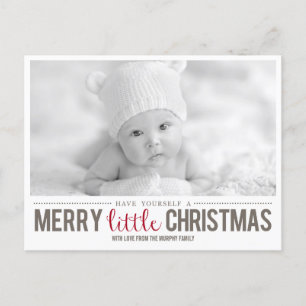 Cartão Postal De Festividades Feliz Pequeno Cartão com fotos de Natal