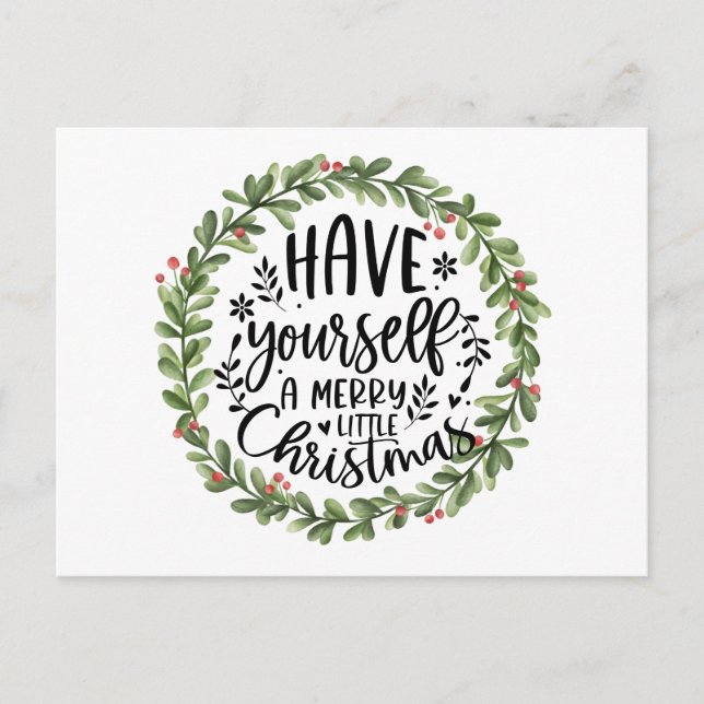 Cartão Postal De Festividades Feliz Pequeno Pano De Água De Natal (Frente)