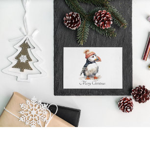 Cartão Postal De Festividades Feliz Puffin, personalizado
