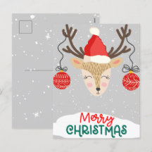 Feliz Renas Merry Christmas Férias Cartões-postais