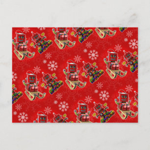 Cartão Postal De Festividades Feliz robô de brinquedo de natal