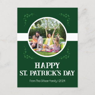 Cartão Postal De Festividades Feliz Rua. Dia de Patrick Família Shamrocks Uma fo