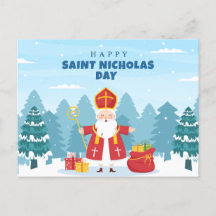 Cartão Postal De Festividades Feliz Santo Nicholas Day Gifts
