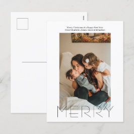 Cartão Postal De Festividades Feliz Simples Elegante Personalizado Natal