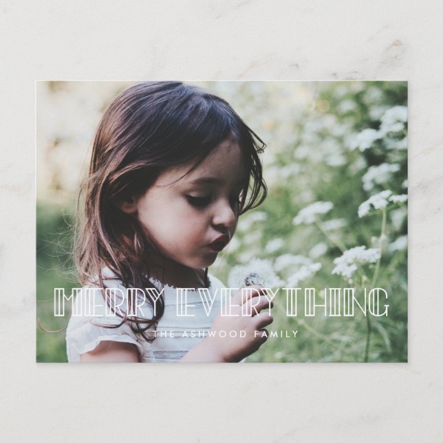 Cartão Postal De Festividades Feliz tudo Foto do script Art deco (Frente)