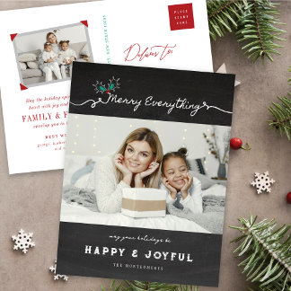 Cartão Postal De Festividades Feliz Tudo Misturas de Chalkboard Natal