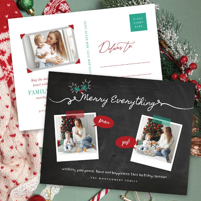 Cartão Postal De Festividades Feliz Tudo Misturas de Chalkboard Natal (Criador carregado)