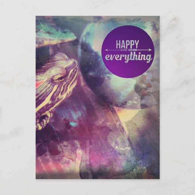 Cartão Postal De Festividades Feliz Tudo, Murtle, Felicidade da Tartaruga (Frente)