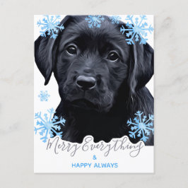 Cartão Postal De Festividades Feliz Tudo Negro Labrador Natal
