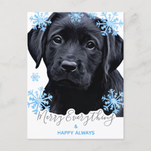 Cartão Postal De Festividades Feliz Tudo Negro Labrador Natal
