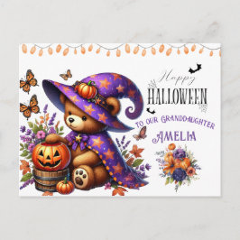 Cartão Postal De Festividades Feliz Urso de Mágico Helloween