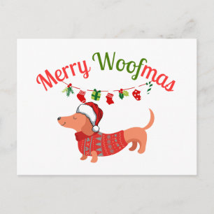 Cartão Postal De Festividades Feliz WOOFmas