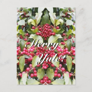 Cartão Postal De Festividades Feliz Yule Berry Solstice Natal