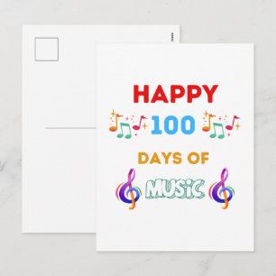 Cartão Postal De Festividades Felizes 100 Dias De música