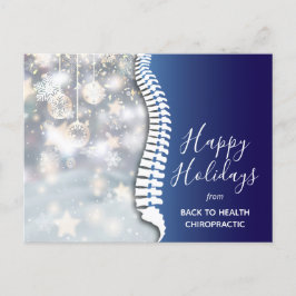 Cartão Postal De Festividades Felizes Feriados Elegantes Flocos de Neve Chiropra
