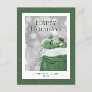 Cartão Postal De Festividades Felizes Feriados Verdes São Presos de Natal