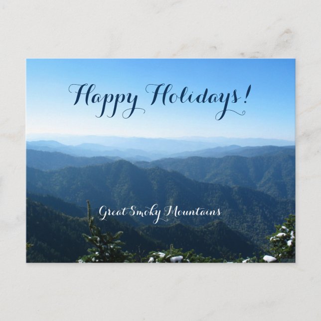 Cartão Postal De Festividades Felizes Férias de Great Smoky Mountains (Frente)