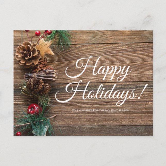 Cartão Postal De Festividades Felizes Férias, Desejos Quentes (Frente)