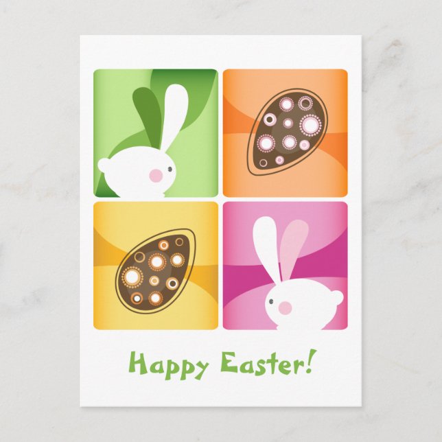 Cartão Postal De Festividades Felz pascoa (Frente)