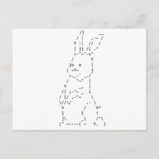 Cartão Postal De Festividades Felz pascoa ASCII Bunny Art