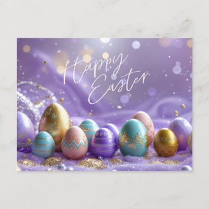 Cartão Postal De Festividades Felz pascoa Belo Ovos De Páscoa Pintados