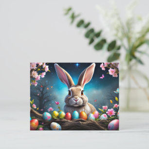 Cartão Postal De Festividades Felz pascoa Bunny