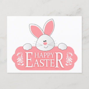 Cartão Postal De Festividades Felz pascoa Bunny