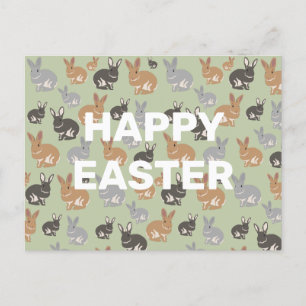 Cartão Postal De Festividades Felz pascoa das Cores Neutrais do Coelho Cortado
