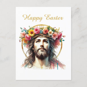 Cartão Postal De Festividades Felz pascoa de Jesus Religioso